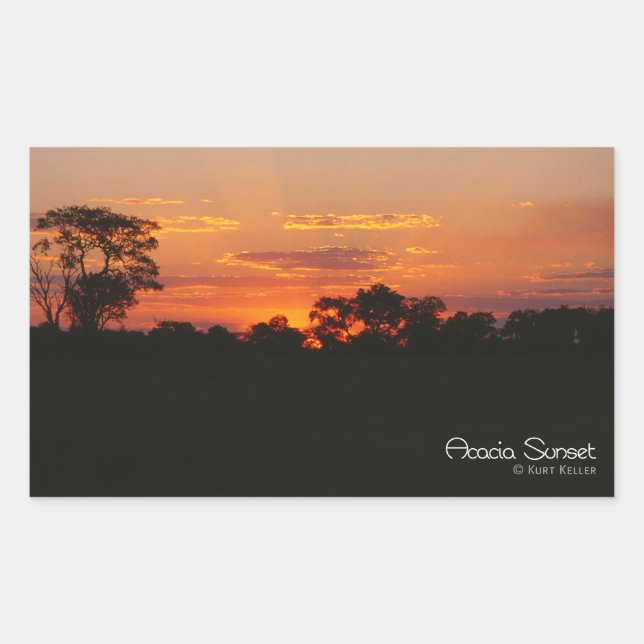 Pegatina Rectangular Acacia Sunset (Anverso)