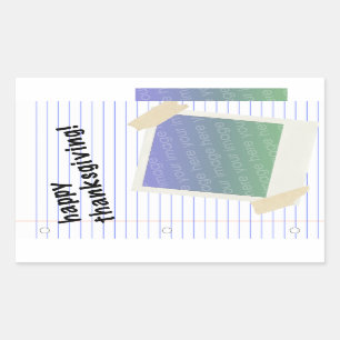 Pegatina Rectangular acción de gracias feliz