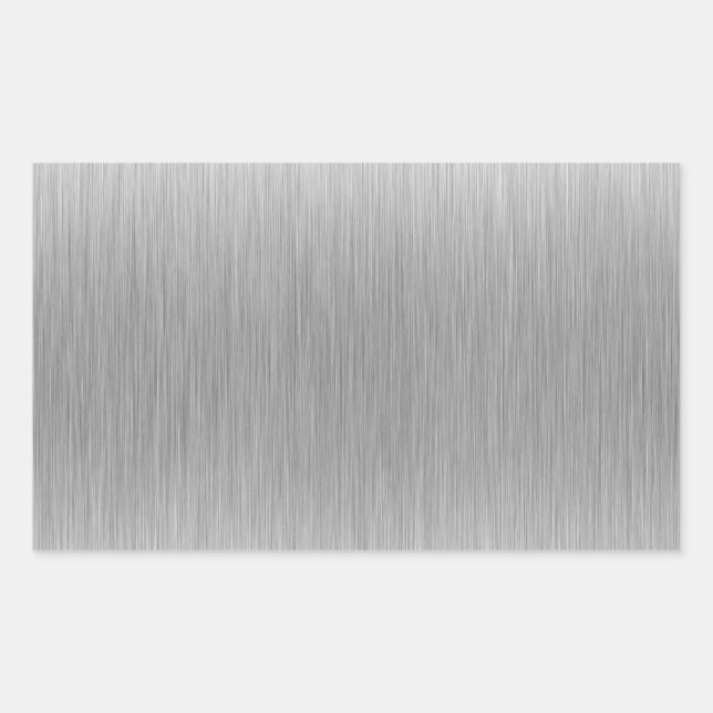 Pegatina Rectangular Acero inoxidable de aluminio cepillado texturado (Anverso)