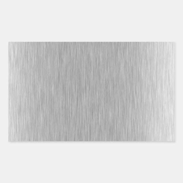 Pegatina Rectangular Acero inoxidable texturado (Anverso)