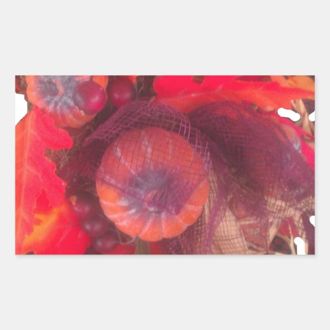 Pegatina Rectangular Acogedor encanto de otoño - Decoración de otoño y  (Anverso)
