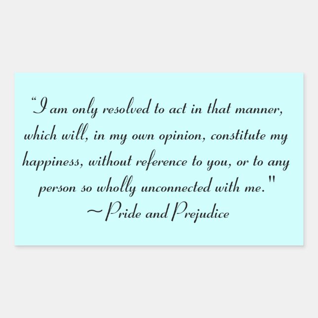 Pegatina Rectangular Actuar de manera que constituya la felicidad Jane  (Anverso)