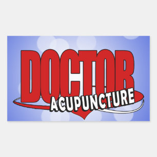 PEGATINA RECTANGULAR ACUPUNTURA DEL MÉDICA DE LOGO