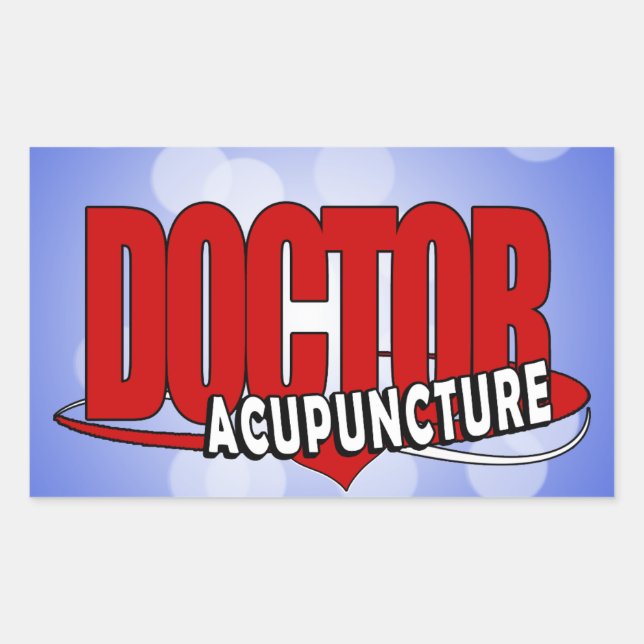 PEGATINA RECTANGULAR ACUPUNTURA DEL MÉDICA DE LOGO (Anverso)