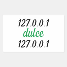Pegatina Rectangular Adesivo 127.0.0.1 dulce 127.0.0.1