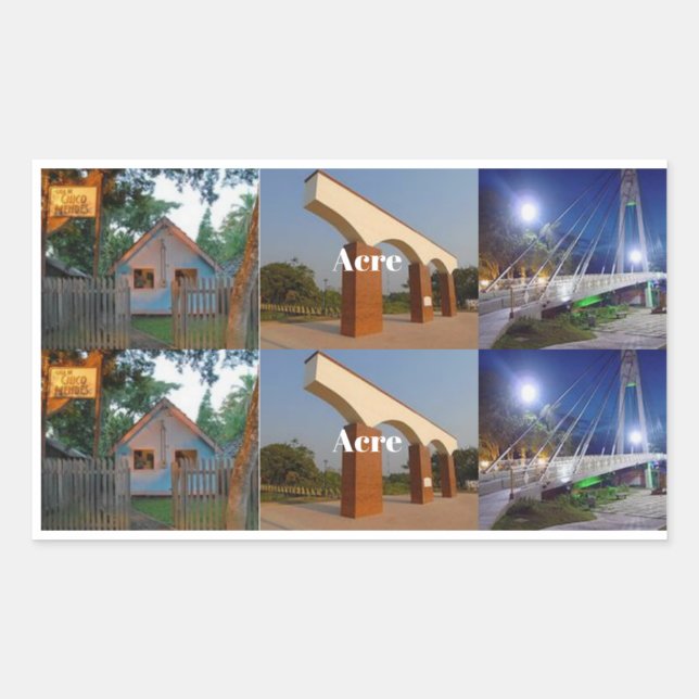 Pegatina Rectangular Adesivo  Acre Brasil turismo (Anverso)