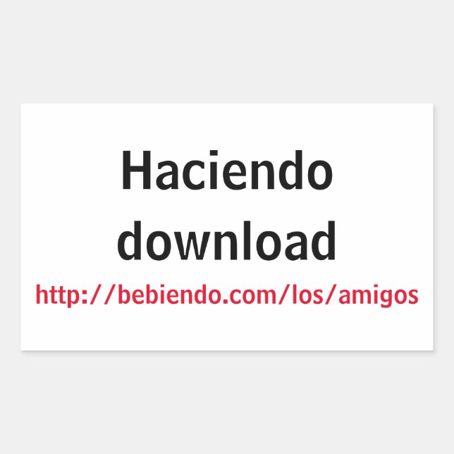 Pegatina Rectangular Adesivo bebiendo con los amigos (Anverso)