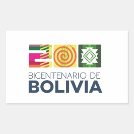 Pegatina Rectangular Adesivo bicentenario de Bolivia