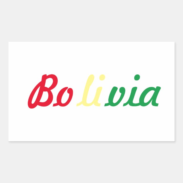 Pegatina Rectangular Adesivo Bolivia (Anverso)