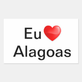 Pegatina Rectangular Adesivo eu amo Alagoas