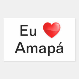 Pegatina Rectangular Adesivo eu amo Amapá