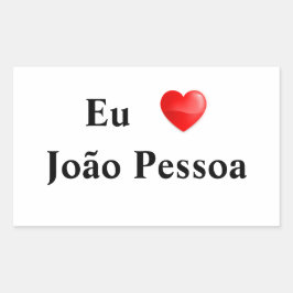 Pegatina Rectangular Adesivo eu amo João Pessoa