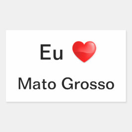 Pegatina Rectangular Adesivo eu amo Mato Grosso