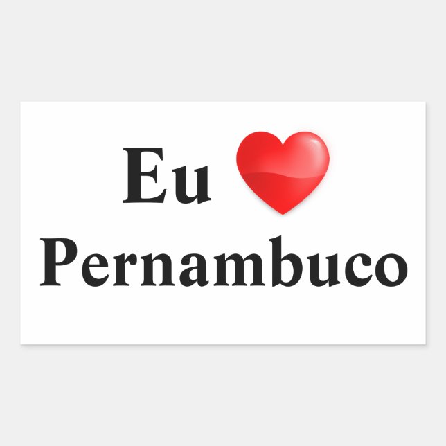Pegatina Rectangular Adesivo eu amo Pernambuco (Anverso)