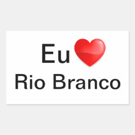 Pegatina Rectangular Adesivo eu amo Rio Branco