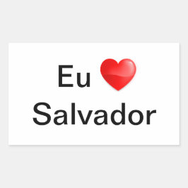Pegatina Rectangular Adesivo eu amo Salvador