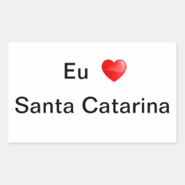 Pegatina Rectangular Adesivo eu amo Santa Catarina