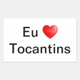 Pegatina Rectangular Adesivo eu amo Tocantins