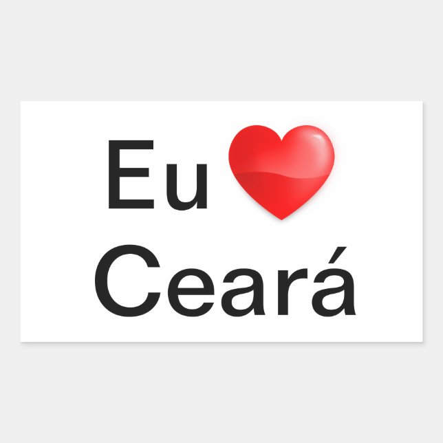 Pegatina Rectangular Adesivo eu amor Ceará (Anverso)