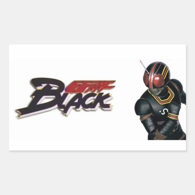 Pegatina Rectangular Adesivo Kamen Rider BLACK (Anverso)