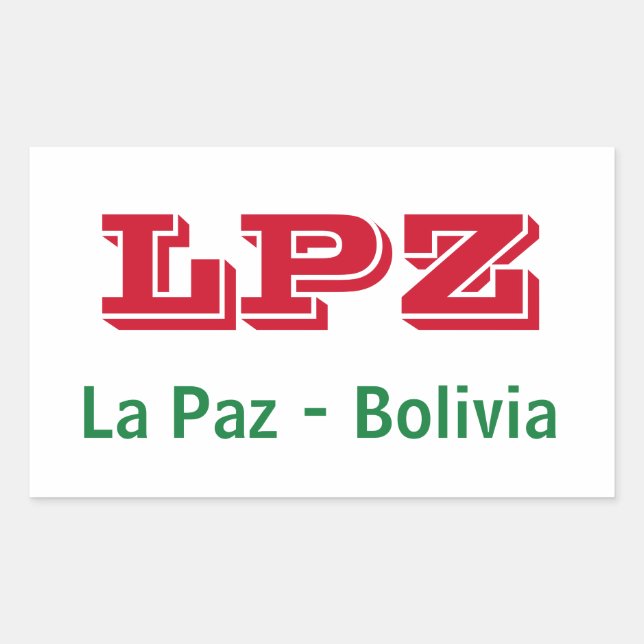 Pegatina Rectangular Adesivo La Paz Bolivia (Anverso)