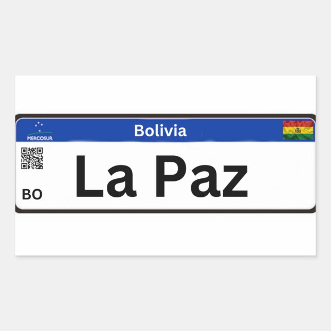 Pegatina Rectangular Adesivo La Paz Mercosur (Anverso)