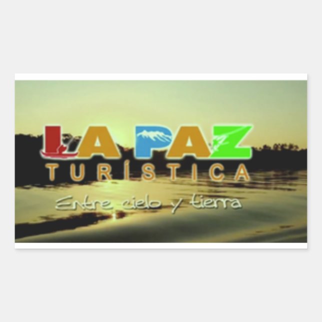 Pegatina Rectangular Adesivo La Paz turistica (Anverso)
