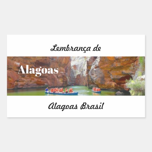 Pegatina Rectangular Adesivo lembrança de Alagoas (Anverso)