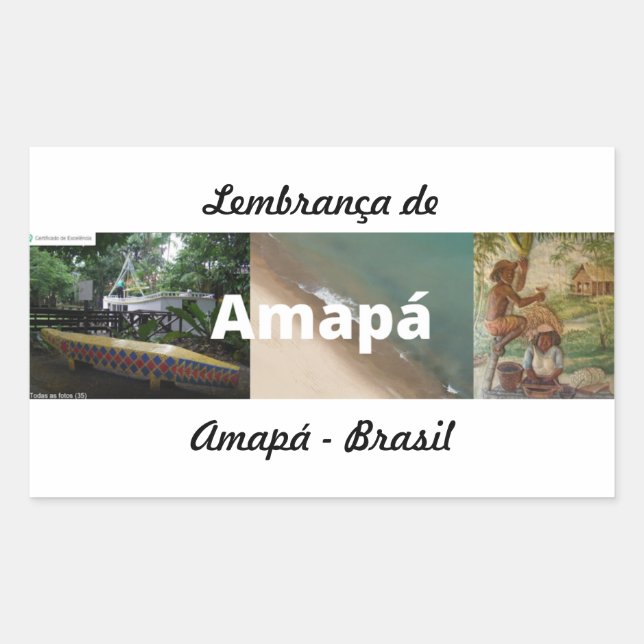 Pegatina Rectangular Adesivo lembrança de Amapá (Anverso)