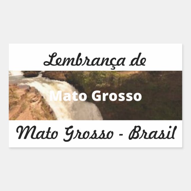 Pegatina Rectangular Adesivo lembrança de Mato Grosso (Anverso)