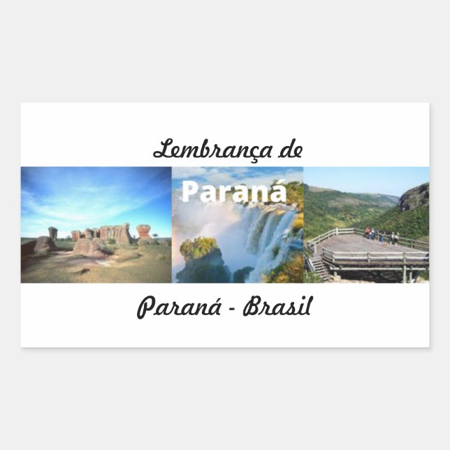 Pegatina Rectangular Adesivo lembrança de Paraná Brasil (Anverso)