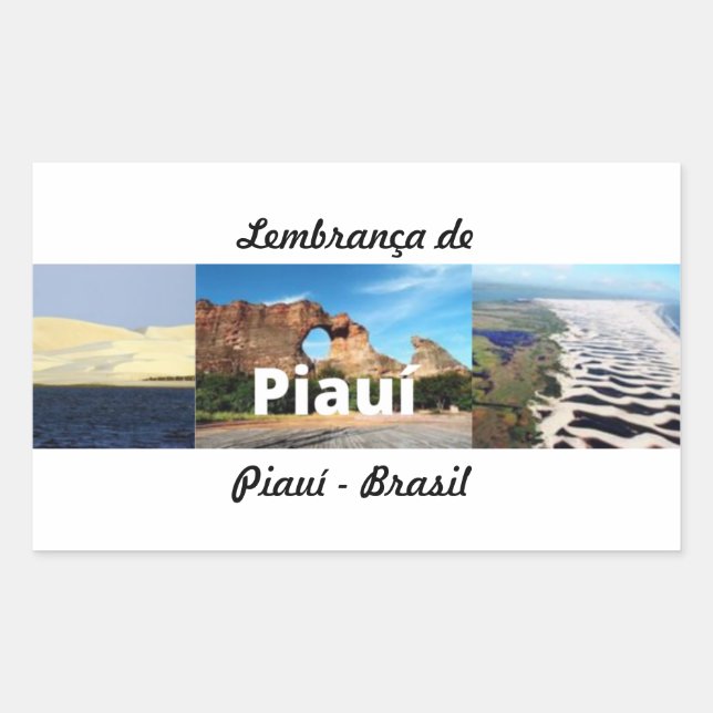 Pegatina Rectangular Adesivo lembrança de Piauí - Brasil (Anverso)