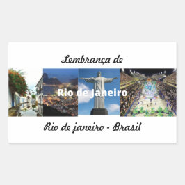 Pegatina Rectangular Adesivo lembrança de Rio de Janeiro