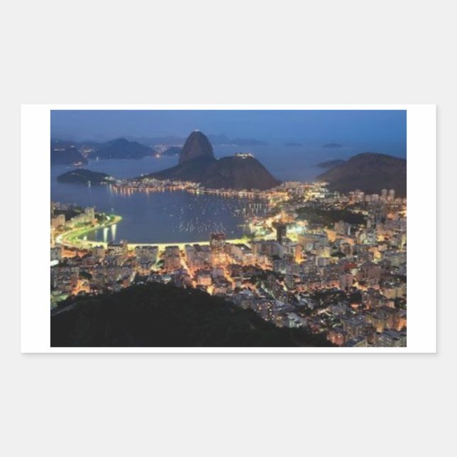 Pegatina Rectangular Adesivo lembrança de Rio de Janeiro (Anverso)