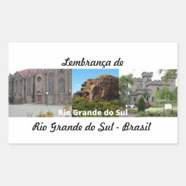 Pegatina Rectangular Adesivo lembrança de Rio Grande do Sul - Brasil