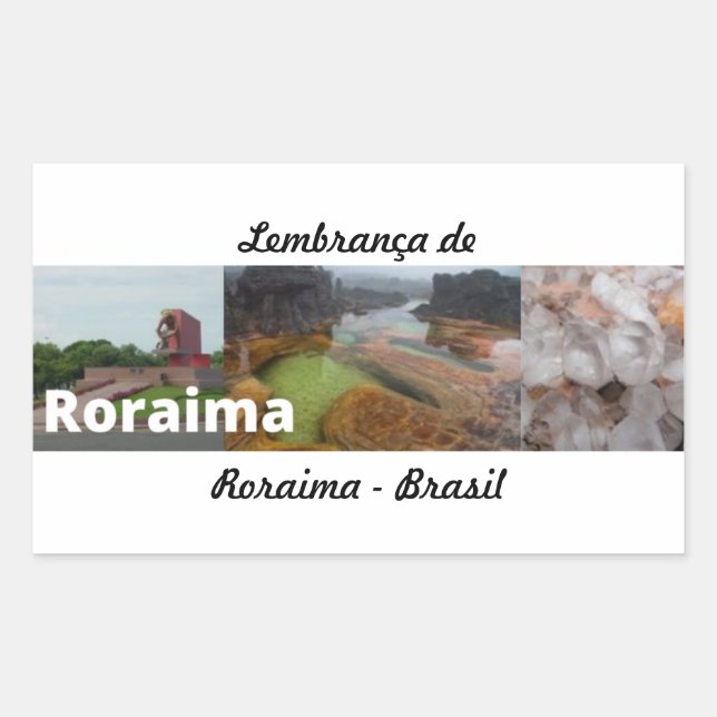 Pegatina Rectangular Adesivo lembrança de Roraima Brasil (Anverso)