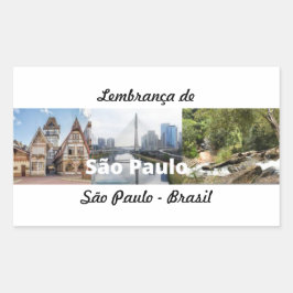 Pegatina Rectangular Adesivo lembrança de São Paulo Brasil