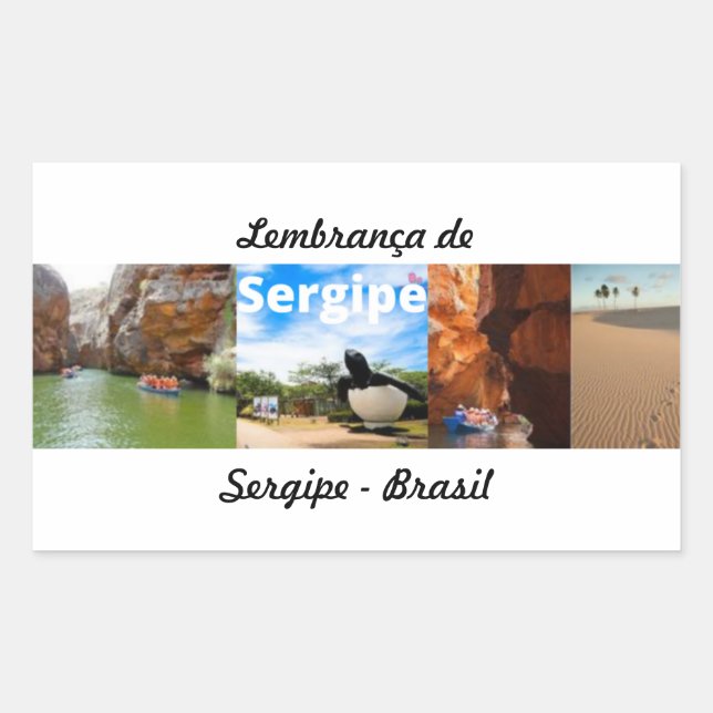 Pegatina Rectangular Adesivo lembrança de Sergipe Brasil (Anverso)