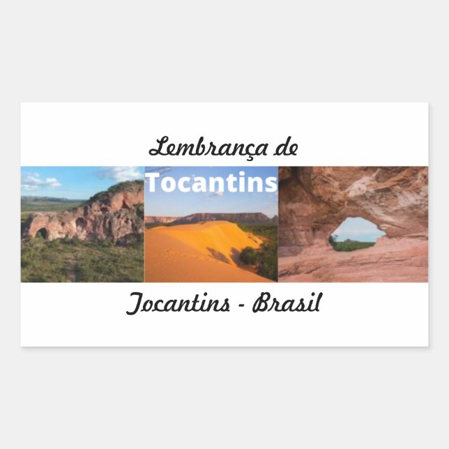 Pegatina Rectangular Adesivo lembrança de Tocantins Brasil (Anverso)