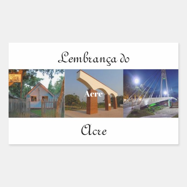Pegatina Rectangular Adesivo lembrança do Acre (Anverso)