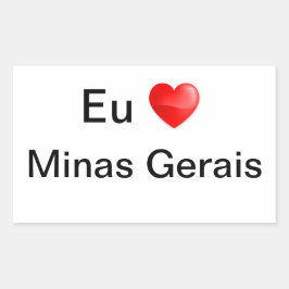 Pegatina Rectangular Adesivo Minas Gerais Brasil