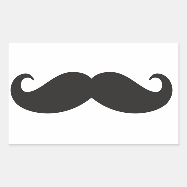 Pegatina Rectangular Adesivo Mustache (Anverso)