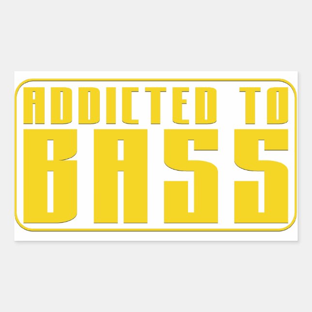 Pegatina Rectangular Adicto a Bass (Anverso)