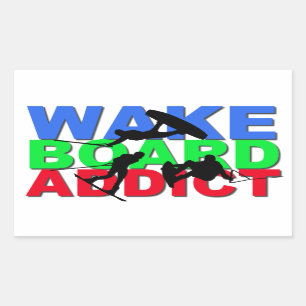 Pegatina Rectangular Adicto a Wakeboard