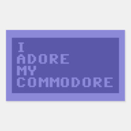 Pegatina Rectangular Adore My Commodore (versión C64)