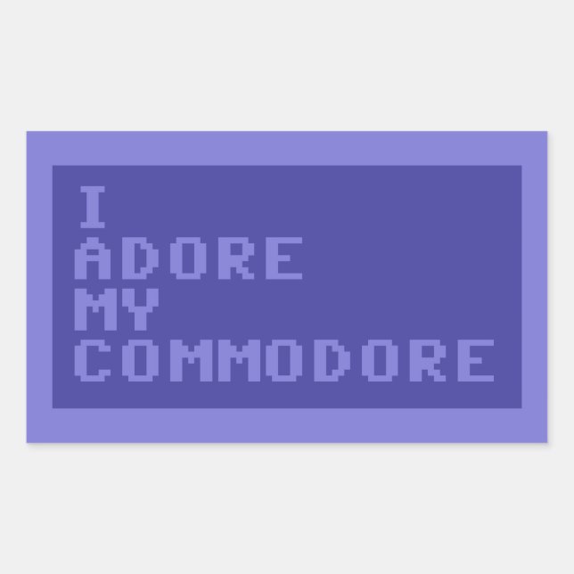 Pegatina Rectangular Adore My Commodore (versión C64) (Anverso)