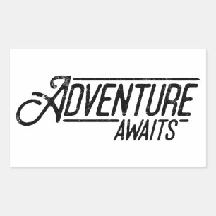 Pegatina Rectangular Adventure Awaits