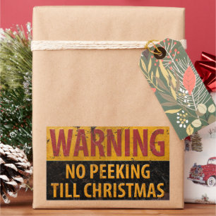 Pegatina Rectangular ADVERTENCIA: No hay preguntas hasta que los Navida