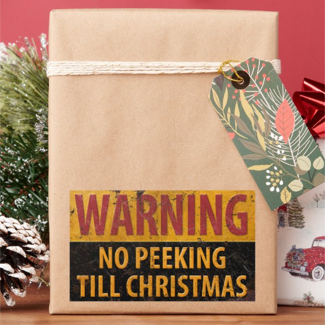 Pegatina Rectangular ADVERTENCIA: No hay preguntas hasta que los Navida (Vacaciones)