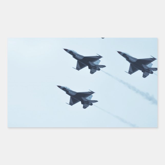 Pegatina Rectangular Aeródromo F-16 de Thunderbirds (Anverso)